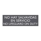 AC Hotel Pool Sign - No Lifeguard on Duty (Bilingual)