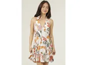 Angie Women's Button Front Halter Neck Mini Dress