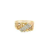 10K Men's Yellow Gold 10 Diamond Ring