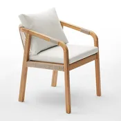 Adele Outdoor Dining Chairs (Set of 2) - Acacia Wood & Hand-Woven Rope