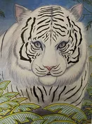 Majestic Gaze: The White Tiger’s Realm