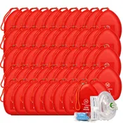 Case of 50 CPR Rescue Masks, Adult/Child, Hard Case with Wrist Strap, MCR