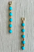 Porto Hoop Earrings - Vintage Turquoise Beads