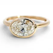 3ct East West Oval Lab Grown Diamond Bezel Ring