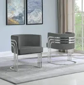 BQ-AC224: Single Accent Barrel Chair in Silver