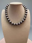 12 mm Sterling Silver Pearls Statement Necklace - 16 inch