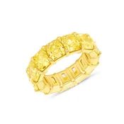 13.35 CT. Radiant Cut YZ Yellow Diamond Eternity Band in 18K Yellow Gold