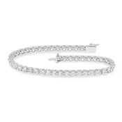 10.00ctw EF/VS Lab Grown 4prg Tennis Bracelet 14KW