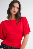 Cherry Draped Tie Top