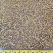 Gilded Baroque Scroll Glitter Mesh