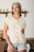 Blu Pepper Exposed Seam Sleeveless Cardi