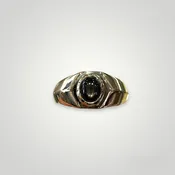 Black Star Sapphire Ring in 14k Gold