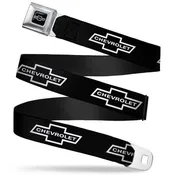 1965 Chevrolet Logo Seatbelt Belt / White Logo + 1965 Chevrolet Logo Black Webbing