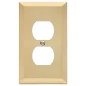 Amerelle Century Satin Brass 2 gang Stamped Steel Duplex Wall Plate 1 pk