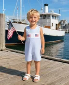 4th of July Applique boy's overall