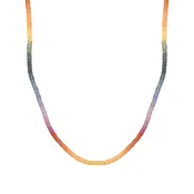 18 Inch Rainbow Sapphire Beaded Necklace