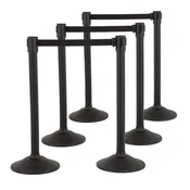 6-Pack Sentry Plastic Stanchions Barriers with Retractable Belt