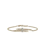 14K Yellow Gold Spear Station Bracelet with Diamonds