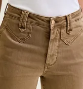 Judy Blue Latte Luxe High Rise Cropped Wide Leg Jeans in Brown