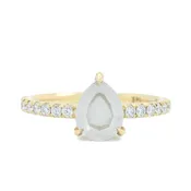 1.18ct Icy Grey Pear Diamond Ring