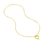 14K Yellow Gold 50/50 Paper Clip Split Chain Necklace