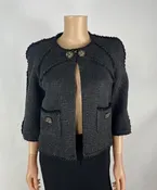 Chanel 09A Paris-Moscow "Little Black Jacket" Blazer Size 4