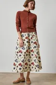 ELASTIC WAIST PANELED SKIRT