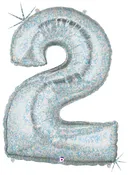 Holographic Silver Foil Number Balloons