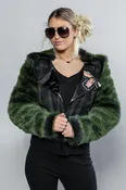 Forgotten Saints LA "Siouxsie" Plaid / Faux Fur Motorcycle Jacket