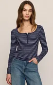 Andie Striped Henley Top