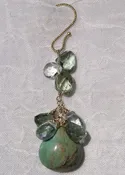 Apatite Mosaic Green Turquoise Pear Earring(14K)