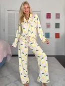 Jordann Jammies Pink Lemon Stripe Pajama Set
