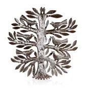 3D Tree of Life with Sitting Birds Haitian Steel Drum Wall A