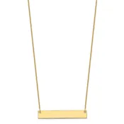 10K Medium Polished Blank Bar Necklace