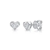 14k Gold .51 Total Weight Diamond Heart Shape Studs
