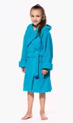 100% Turkish Cotton Turquoise Blue Hooded Terry Kid's Bathrobe