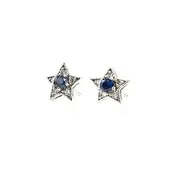14K Diamond & Sapphire Star Studs