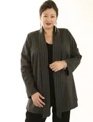 Hana Jacket Charcoal Pinstripe (Plus-Size)