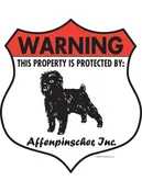 Affenpinscher Property Protected Aluminum Sign or Vinyl Sticker - Weatherproof Yard