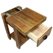 Barnwood Nightstand With Hidden Compartment