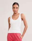 Augusta Ribbed V Neck Tank - White