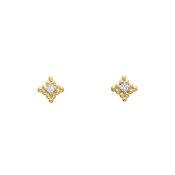 10k  Beaded Diamond Studs