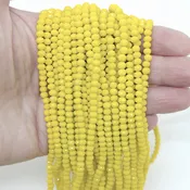 Chinese Crystal 4mm Faceted Rondelle Beads, Opaque Yellow