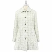 Alice + Olivia Coat — Light green and cream tweed — Size S
