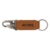 Air Force Academy Brown Laser Engraved Vegan Leather Carabiner Keychain