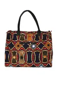 African Wax Cloth Overnighter Duffel Bag - One of a Kind