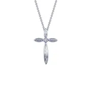 0.02 CTW Cross Pendant Necklace