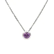 14K White Gold and Pink Sapphire Slide Pendant