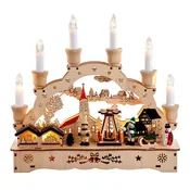 10.25" Wooden LED Light-Up Musical/Motion Christmas Village