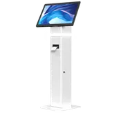 35" Interactive Kiosk Floor Stand with LED Light and Printer Compartment